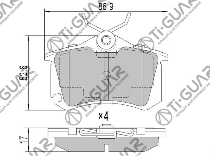 Тормозные колодки TG-1973/PN0019W* Ti·GUAR Тормозные колодки TG-1973/PN0019W* Ti·GUAR