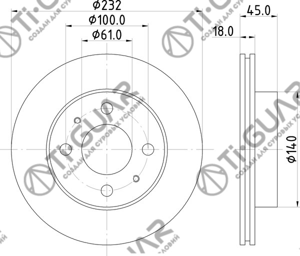 Диск тормозной TG-40206-0M602/RN1101V*Ti•GUAR